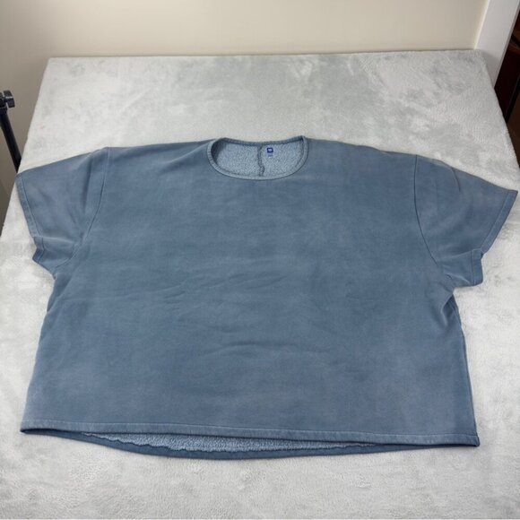 Yeezy Gap NWT Men's Size 2XL Blue Baggy Comfy Relaxed Fit T Shirt Fleece Lined - Picture 1 of 12